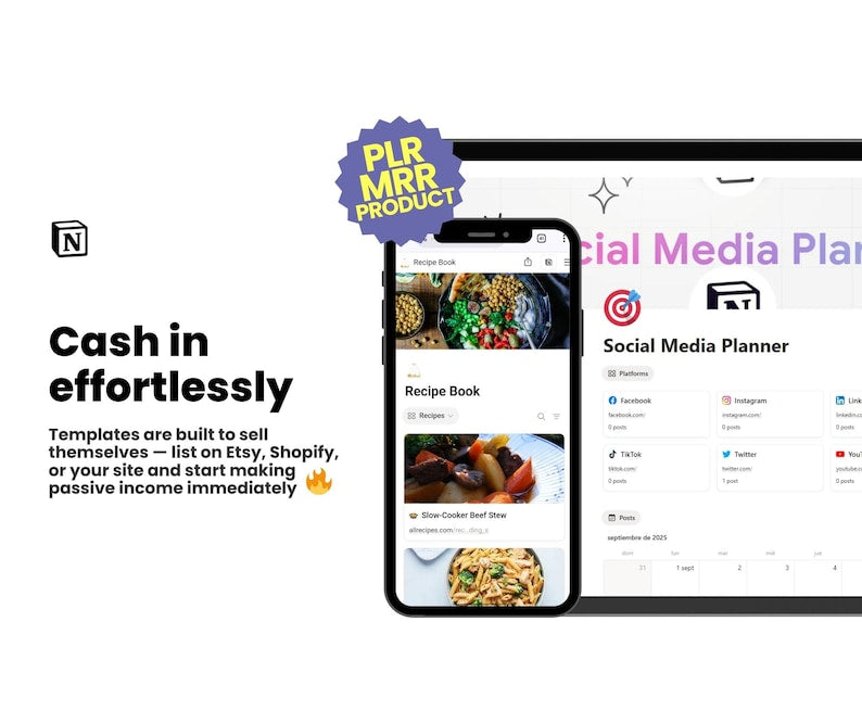 190 Notion PLR Templates & Planners Bundle | PLR Products, Plr Mrr, Master Resell Rights