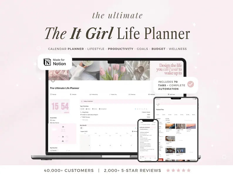 It Girl Notion Planner – The All-in-One Aesthetic Life & Productivity Dashboard